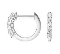 Calefee Cerchietto Orecchini Donna Oro Bianco 750, Orecchini a Cerchio Sposa con Diamante Laboratorio, Gioielli Eleganti Matrimonio