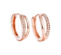 Calefee Cerchietto Orecchini Donna Oro Rosa 14k, Orecchini Cerchio da Sposa con Diamante Laboratorio, Gioielli Eleganti Matrimonio