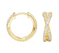 Calefee Cerchietto Orecchini Oro 9k, Orecchini a Cerchio Donna con Diamante Laboratorio, Gioielli da Matrimonio Eleganti