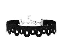 Calefee Collana a Girocollo Donna, Collane Choker Gotico Pizzo Nero Vintage, Bigiotteria Halloween Regolabile 31,2 cm con Catena di Estensione