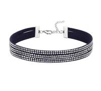 Calefee Collane 3 Fili Donna, Collana a Girocollo Gotico con Perline in Metallo, Choker Multifilo Regolabile 33,5 cm con Catena di Estensione
