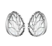 Calefee Dilatatore Tappi Lobo 12mm, Tunnel Dilatatore Lobo Acciaio inossidabile Forma di Foglia con Conchiglia, Gioielli da Piercing 2 Pezzi