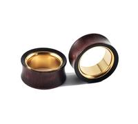 Calefee Dilatatori Lobo 25mm, Orecchio Dilatatore in Legno e Acciaio Inossidabile Bicolore, Gioielli da Piercing 2 Pezzi
