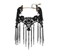 Calefee Girocollo Collana Donna, Collane Choker Gotico Pizzo Vintage con Nappa a Catena, Bigiotteria Halloween Regolabile 27,5 cm con Catena di Estensione