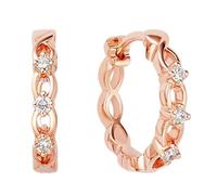 Calefee Orecchini Oro Rosa Cerchio 14k, Cerchietto Orecchini da Donna con Diamante Sintetico, Gioielli Eleganti da Matrimonio