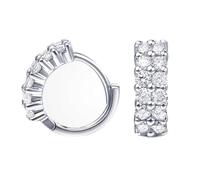 Calefee Orecchini Piercing Cerchio Oro Bianco 750, Cerchietto Orecchini Donna con Diamanti Sintetici, Gioielli da Matrimonio Eleganti