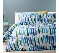 Caleffi 1000782 Cotone Smit Parure Completo Copripiumino per Matrimoniale Letto, Blu