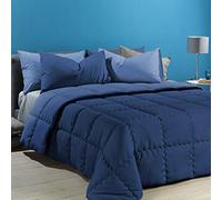 Caleffi 1000879 Microfibra Modern Trapunta per Piazza e Mezza Letto, Blu (18635)