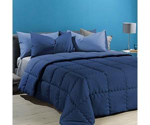 Caleffi 1000879 Microfibra Modern Trapunta per Piazza e Mezza Letto, Blu (18635)