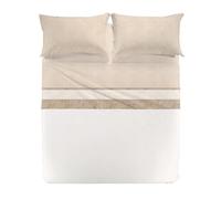 Caleffi 1003625 Cotone Nevada2 Completo Lenzuola per Matrimoniale Letto, Naturale