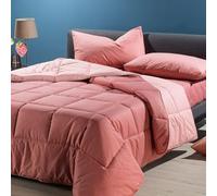 Caleffi 1003716 Cotone Bicolor Trapunta per Matrimoniale Letto, Rosa