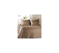 Caleffi 12448 Raso di Cotone Copriletto Primaverile per Matrimoniale Letto, Tortora