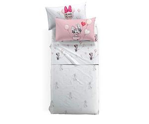 Caleffi 16992, Cotone Disney Minnie Love Completo Lenzuola per Piazza e Mezza Letto, Multicolor