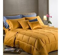 Caleffi 18545 Raso di Cotone Trapunta per Matrimoniale Letto, Oro