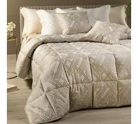 Caleffi 19406 Raso Jacquard Georgia Trapunta per Matrimoniale Letto, Naturale