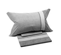Caleffi 20511, Cotone Nevada2 Completo Lenzuola con Francese 2 Federe, Grigio
