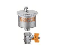CALEFFI - VALVOLA AUTOMATICA DI SFOGO ARIA 3/8" M PER IMPIANTI SOLARI CON RUBINETTO INTERCETTAZIONE 250131