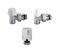 Kit Valvola + Detentore + Comando Termostatico - 3/8" A Squadra
