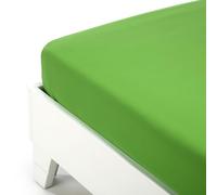 Caleffi 42959 Cotone Tinta Unita Inferiore Lenzuolo per Piazza e Mezza Letto, Verde