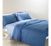 Caleffi 45370 Cotone Bicolor Completo Copripiumino per Matrimoniale Letto, Avio