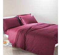 Caleffi 45463 Cotone Bicolor Completo Copripiumino per Matrimoniale Letto, Corallo