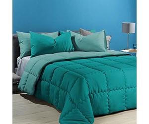 Caleffi 55067 Microfibra Modern Trapunta per Piazza e Mezza Letto, Anice (8173)