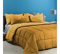 Caleffi 55068 Microfibra Modern Trapunta per Piazza e Mezza Letto, Oro