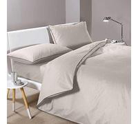 Caleffi 58870 Cotone Norvegia Completo Copripiumino per Piazza e Mezza Letto, Naturale