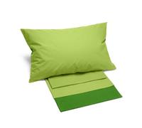 Caleffi 63509 Cotone Bikolor Copriletto Lenzuola per Matrimoniale Letto, Verde