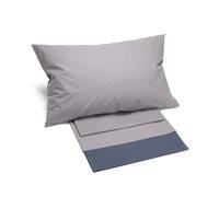 Caleffi 63579 Cotone Bikolor Copriletto Lenzuola per Singolo Letto, Grigio