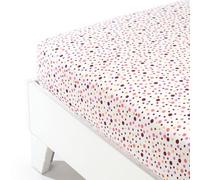 Caleffi 69167 Cotone Pois Inferiore Lenzuolo per Piazza e Mezza Letto, Corallo