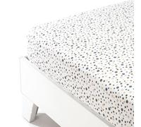 Caleffi 69169 Cotone Pois Inferiore Lenzuolo per Piazza e Mezza Letto, Naturale