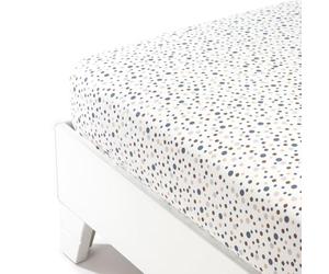 Caleffi 69169 Cotone Pois Inferiore Lenzuolo per Piazza e Mezza Letto, Naturale