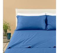Caleffi 69508 Cotone Percalle Completo Lenzuola per Matrimoniale Letto, Avio