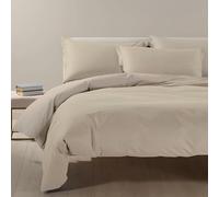 Caleffi 69654 Cotone Bicolor Completo Copripiumino per Matrimoniale Letto, Naturale