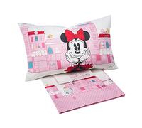 Caleffi 70855 Cotone Disney Minnie City Completo Lenzuola per Piazza e Mezza Letto, Multicolor