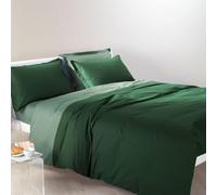 Caleffi 78449 Cotone Bicolor Completo Copripiumino per Singolo Letto, Verde