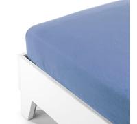 Caleffi 79387 Flanella Tinta Inferiore Lenzuolo per Matrimoniale Letto, Azzurro
