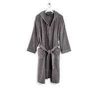 Caleffi - Accappatoio MINORCA per adulti, Donna/Uomo/Unisex con Cappuccio, in Spugna 100% morbido Cotone idrofilo 400gsm, Lavabile in Lavatrice 40° + Asciugatrice, Taglia XXXL Colore NERO