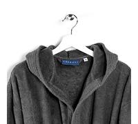 Caleffi - Accappatoio MINORCA per adulti, Donna/Uomo/Unisex con Cappuccio, in Spugna 100% morbido Cotone idrofilo 400gsm, Lavabile in Lavatrice 40° + Asciugatrice, Taglia 3XL Colore ANTRACITE