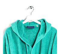 Caleffi - Accappatoio MINORCA per adulti, Donna/Uomo/Unisex con Cappuccio, in Spugna 100% morbido Cotone idrofilo 400gsm, Lavabile in Lavatrice 40° + Asciugatrice, Taglia XL Colore MENTA