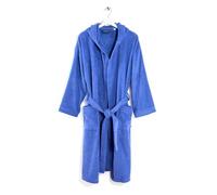 Caleffi - Accappatoio MINORCA per Bambini Unisex con Cappuccio, in Spugna 100% morbido Cotone idrofilo 400gsm, Lavabile in Lavatrice 40° + Asciugatrice, Taglia 12-14 anni Colore BLU
