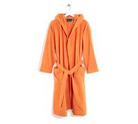 Caleffi - Accappatoio MINORCA per Bambini Unisex con Cappuccio, in Spugna 100% morbido Cotone idrofilo 400gsm, Lavabile in Lavatrice 40° + Asciugatrice, Taglia 12-14 anni Colore ARANCIO