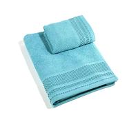 Caleffi Asciugamano con Ospite in Cotone Gim Turchese - 76366