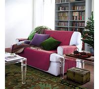 Copridivano salvadivano trapuntato Caleffi Bicolor in cotone- 2 posti bordeaux