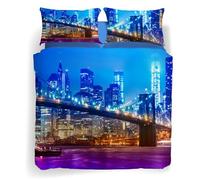 Caleffi Brooklyn Completo Copripiumino, Cotone , Unica, Matrimoniale, 80050 , Sogni di Viaggio