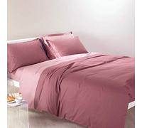 Caleffi - Completo-copripiumino Bicolor Tinta Unita Piazza e Mezza Rosa