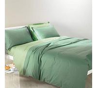Caleffi - Completo-copripiumino Bicolor Tinta Unita Singolo Giada