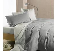 Caleffi - Completo-copripiumino Bicolor Tinta Unita Singolo Grigio