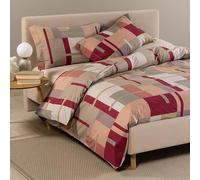 Caleffi Completo Copripiumino Matrimoniale in Cotone Art. Lennox Corallo - Sacco 255x200 cm + Lenzuolo con Angoli 180x200 cm + 2 Federe 50x80 cm - Certificato Oeko-Tex